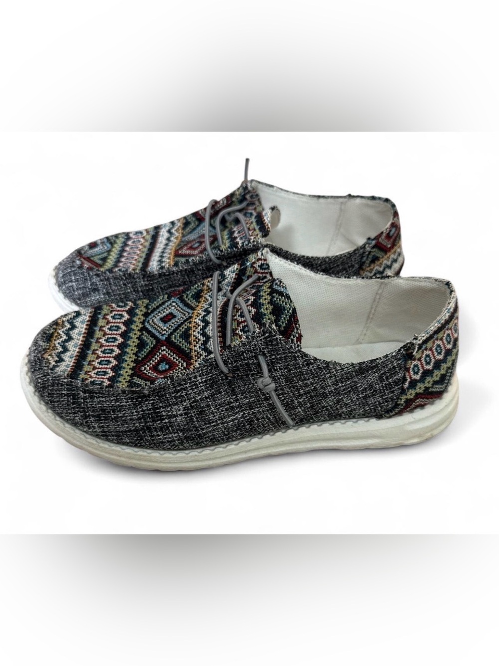 Boho Patterned Slip-On Shoes - Multicolor - Picture 2 of 5